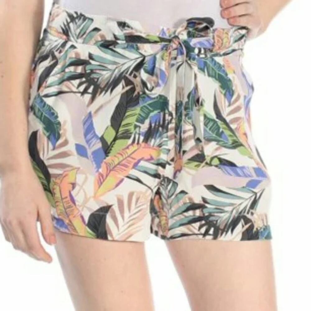 Anthropologie Sanctuary Wild Flower Tropical Shorts White Green Multi Size 26